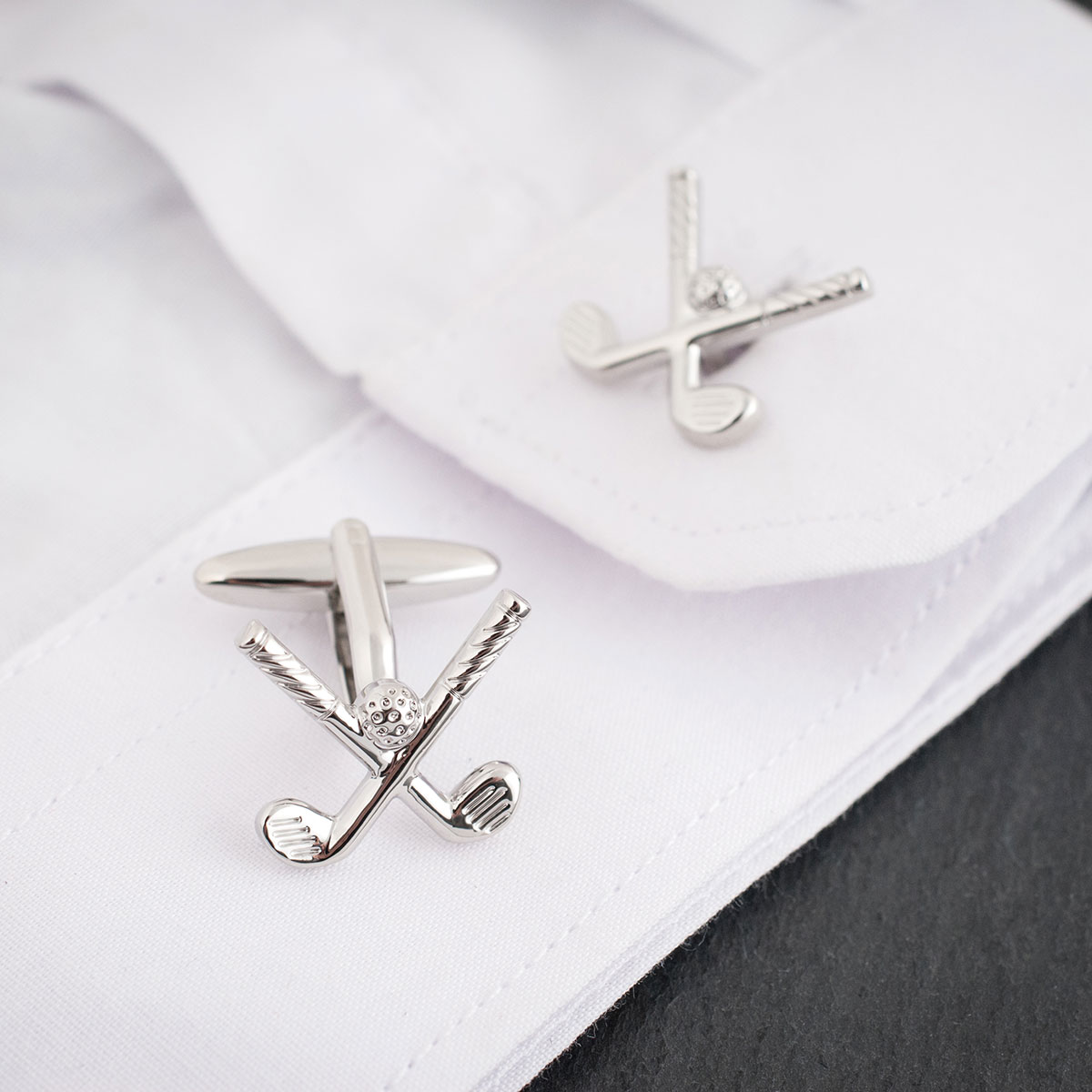 Golf Club Cufflinks In Personalised Box
