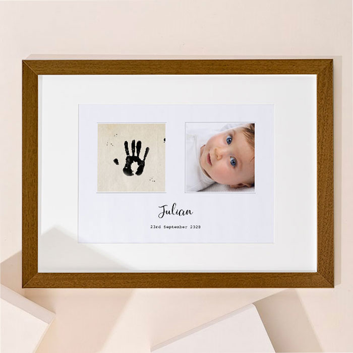Photo Upload Landscape Framed Print - Baby's Handprint