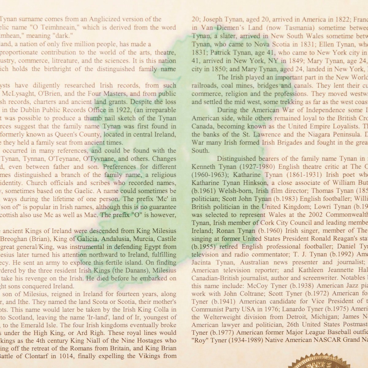 Personalised Framed Print - Family Crest & Surname History