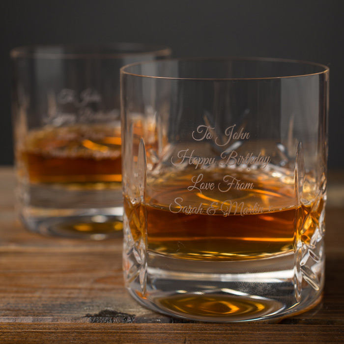 Personalised Cut Crystal Whisky Tumblers