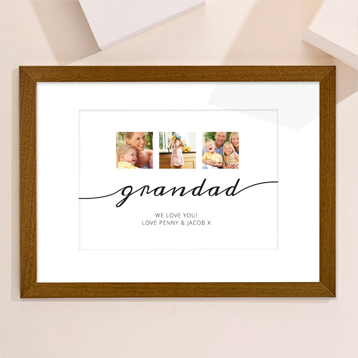 Multi Photo Upload Framed Print - Grandad