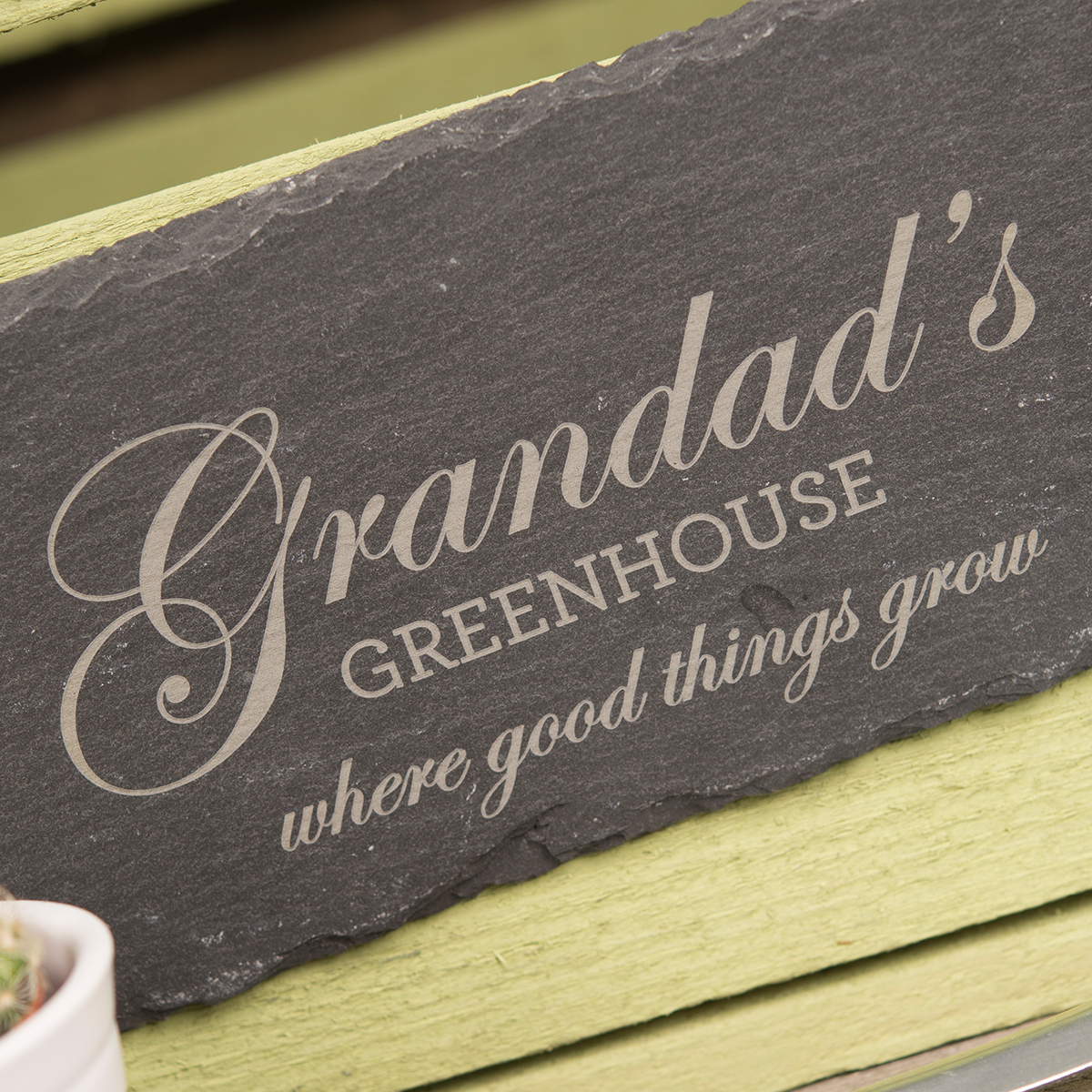 Personalised Hanging Slate Sign- Grandad's Greenhouse