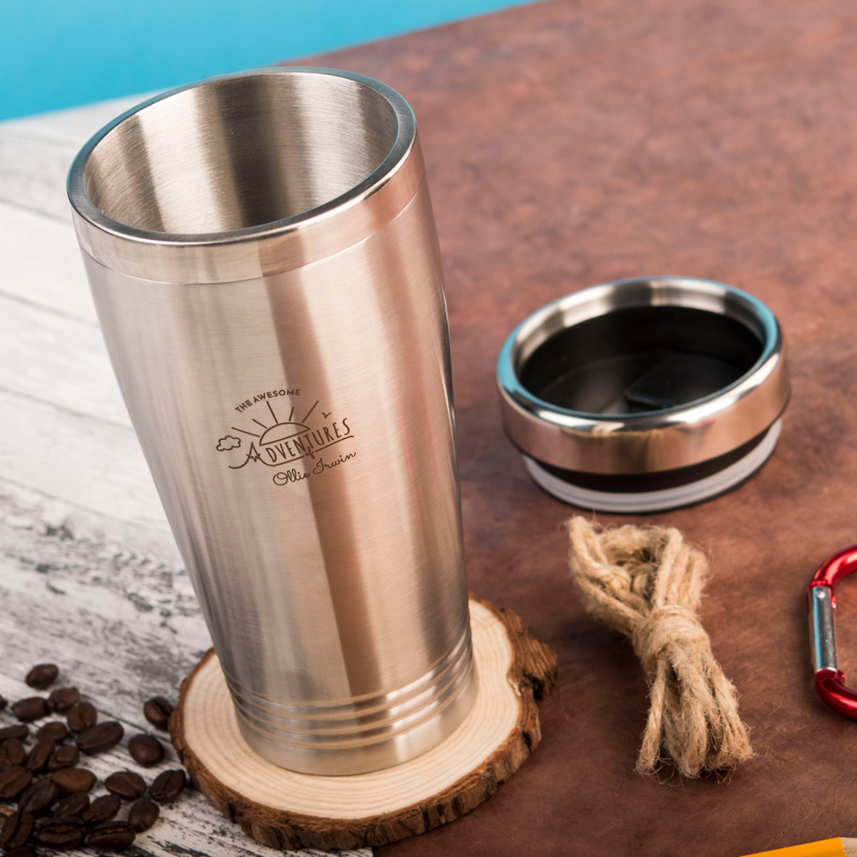 Personalised Travel Vacuum Flask - Awesome Adventures