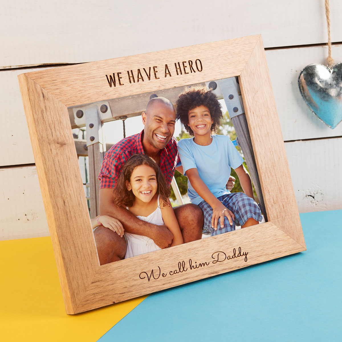Personalised Wooden Photo Frame - A Hero