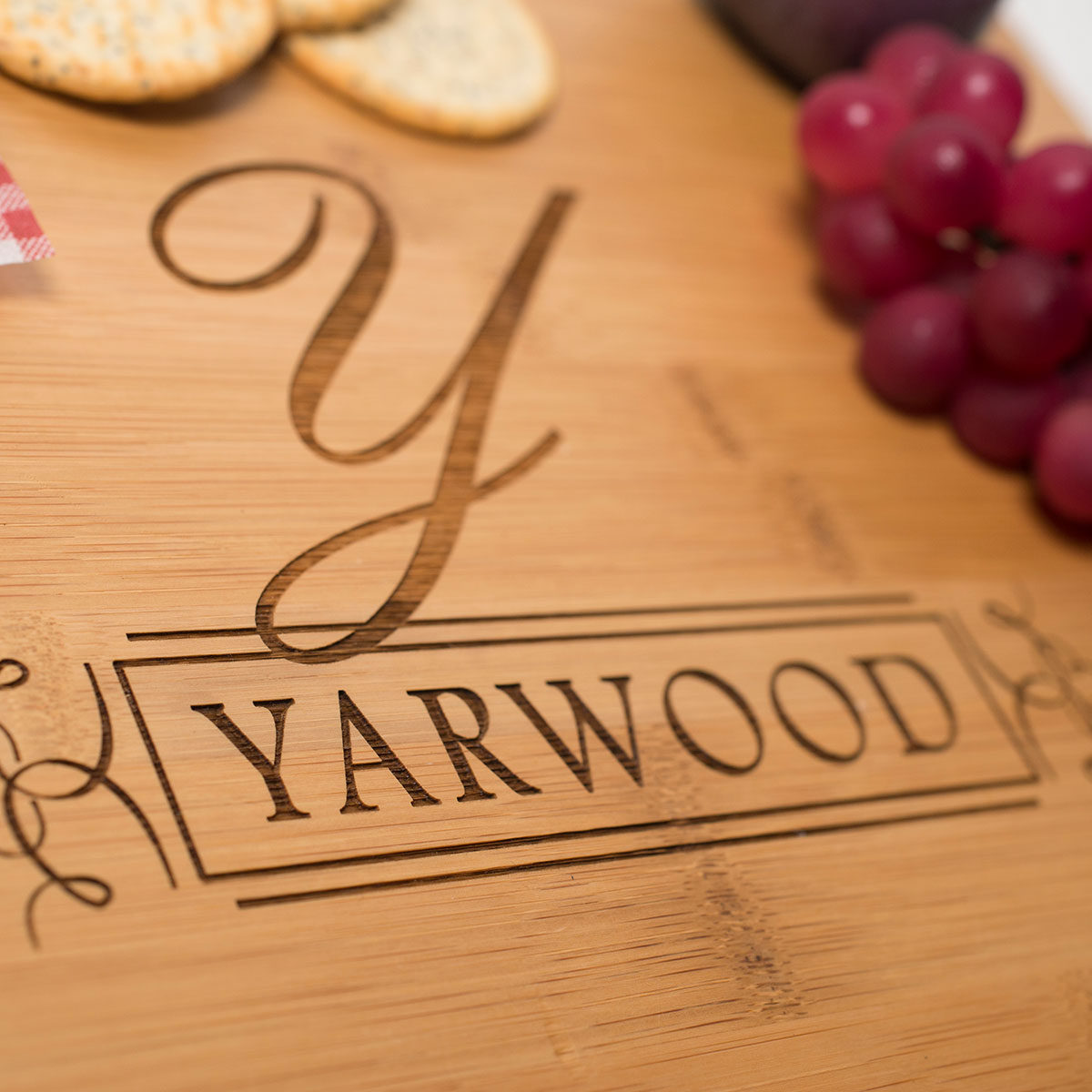 Personalised Large Wooden Cheeseboard - Family Initial