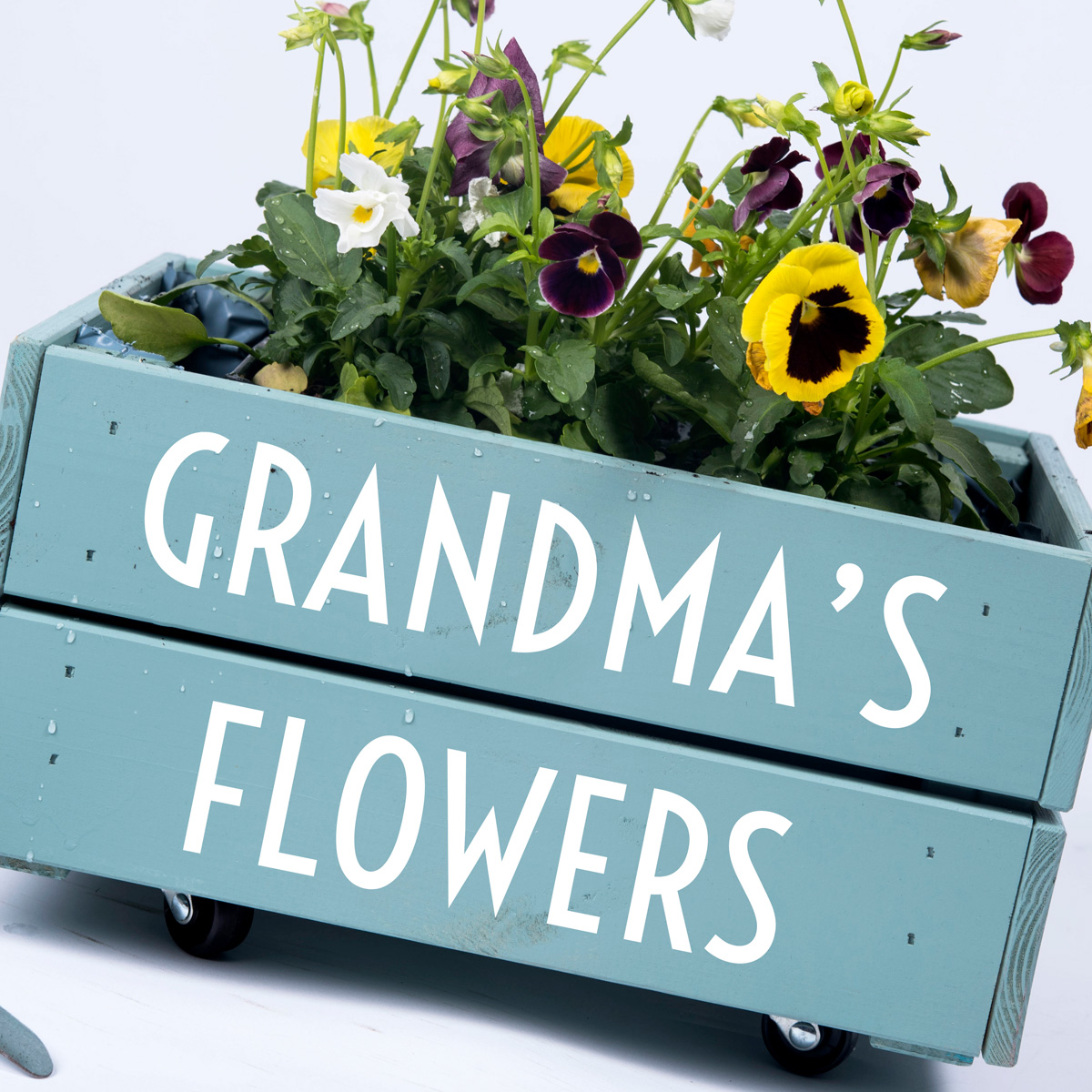 Personalised Small Wooden Crate - Any Message Planter