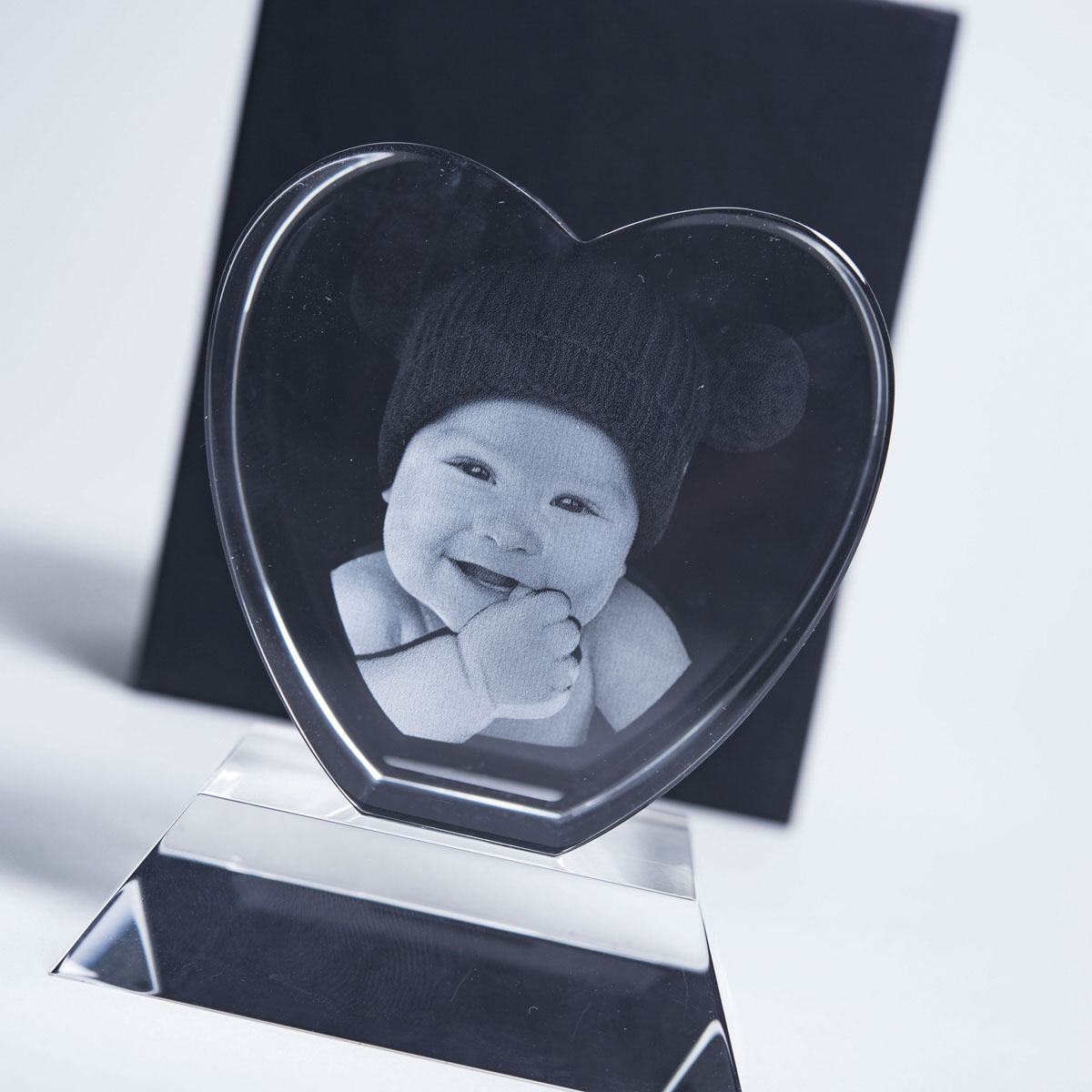 Photo Upload 3D Glass Heart Ornament