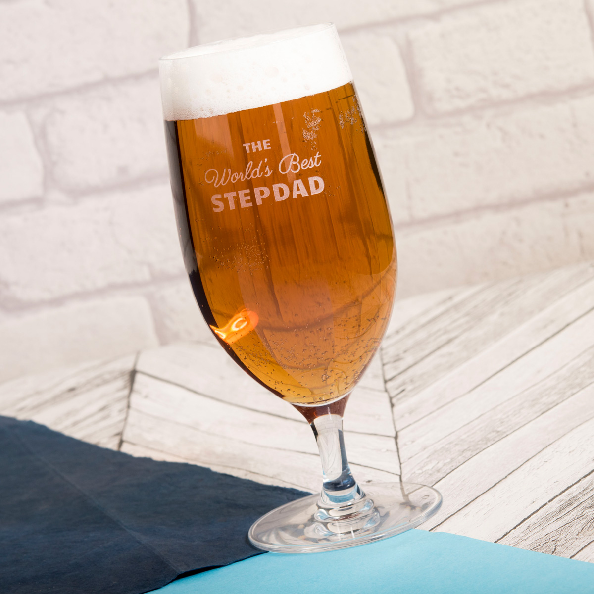 Personalised Cabernet Stem Beer Glass - World's Best