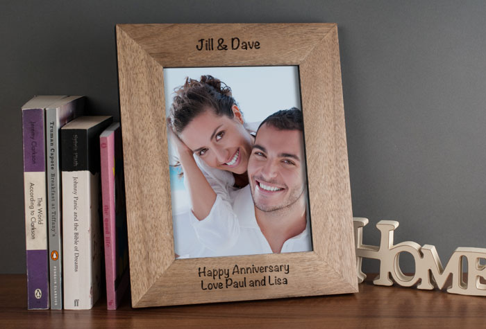 Engraved Wooden Photo Frame - Portrait Photo