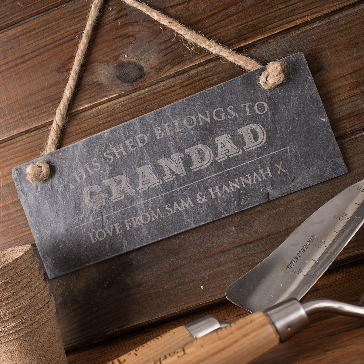 Personalised Hanging Slate Sign - Grandad's Shed