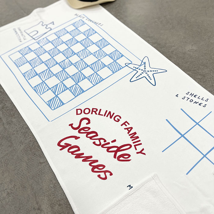Family Seaside Games Personalised Beach Towel