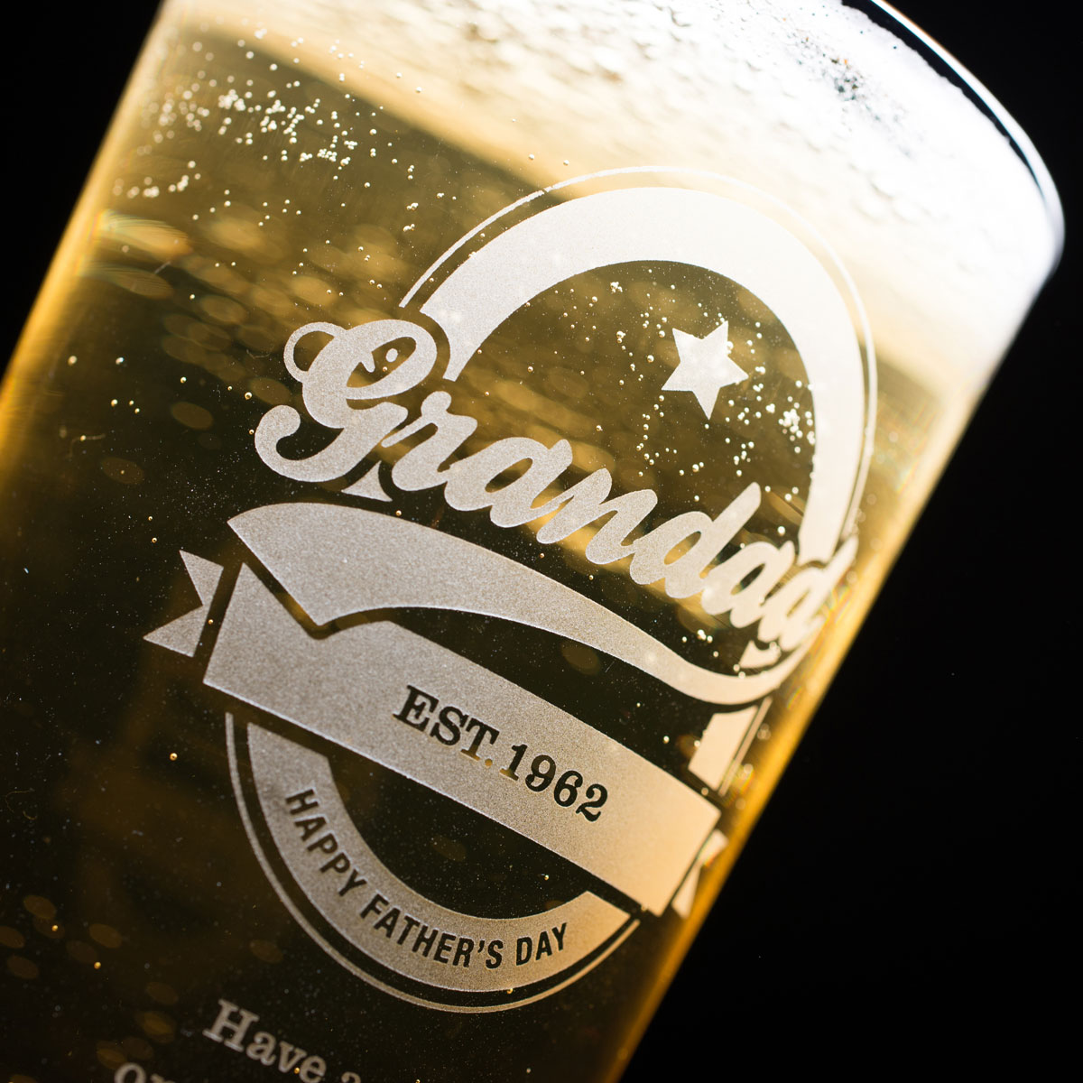 Personalised Pint Glass - Grandad Established