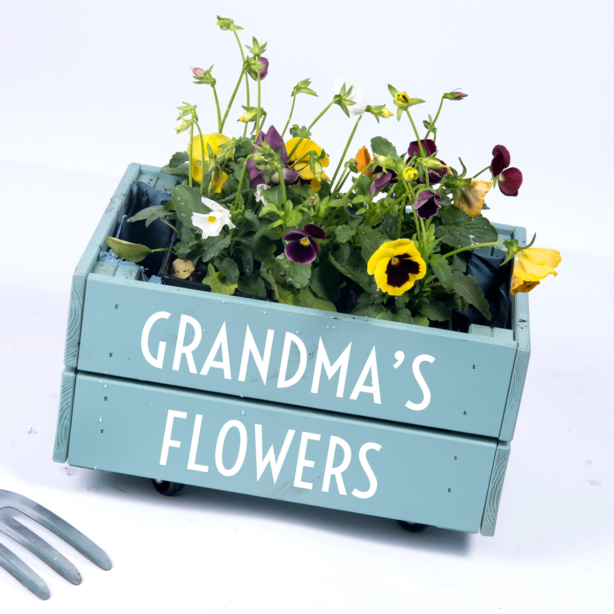 Personalised Small Wooden Crate - Any Message Planter