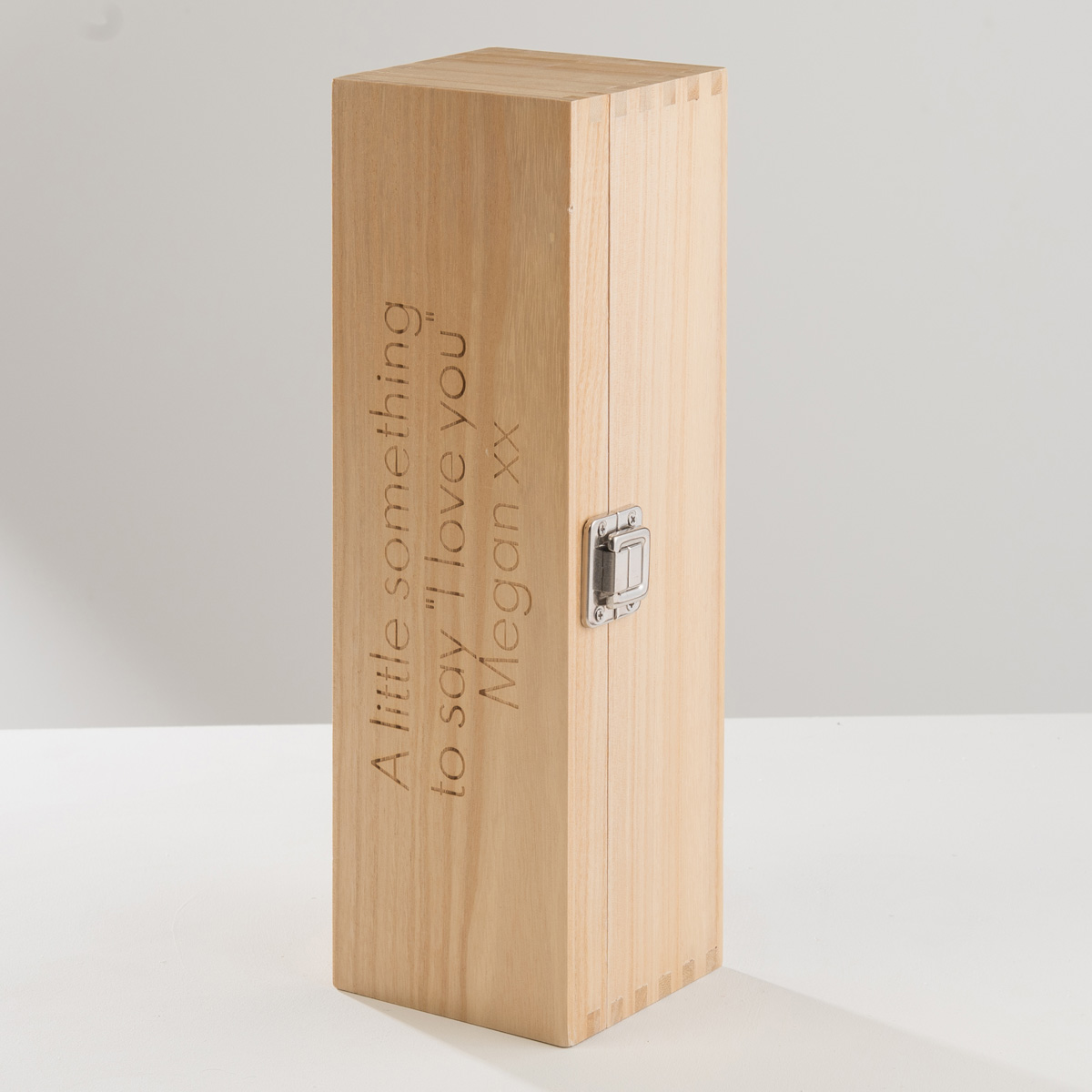 Engraved Luxury Wooden Wine Box - Message