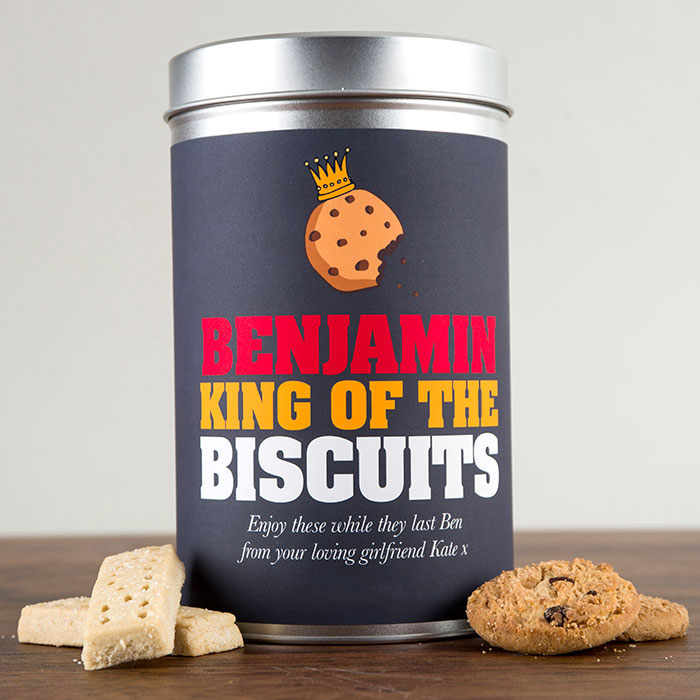 Personalised Tin With Biscuits - King Of The Biscuits