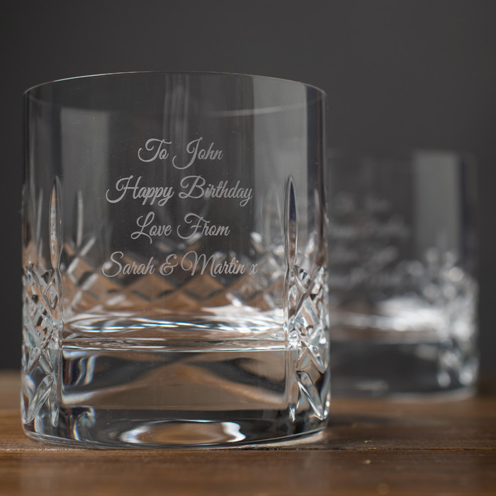 Personalised Cut Crystal Whisky Tumblers