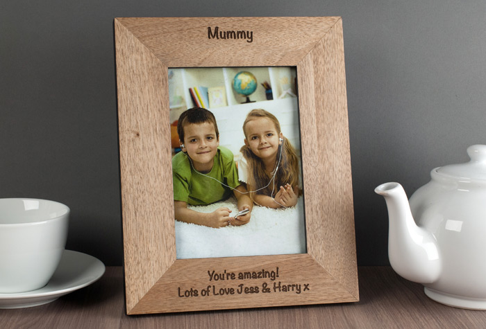Engraved Wooden Photo Frame - Portrait Photo