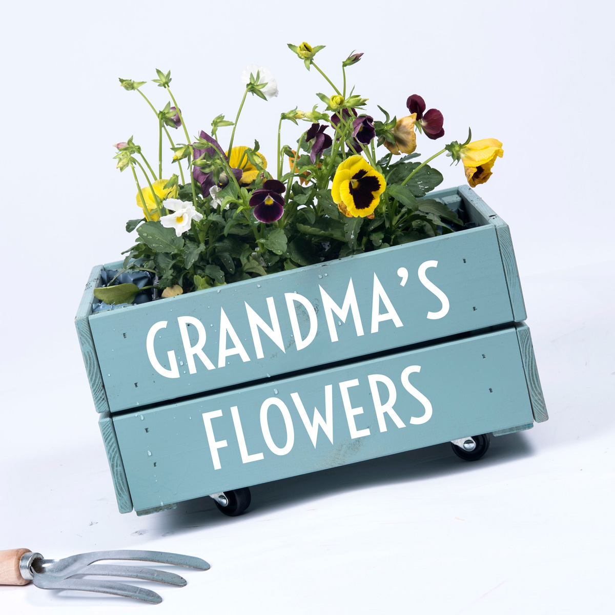 Personalised Small Wooden Crate - Any Message Planter