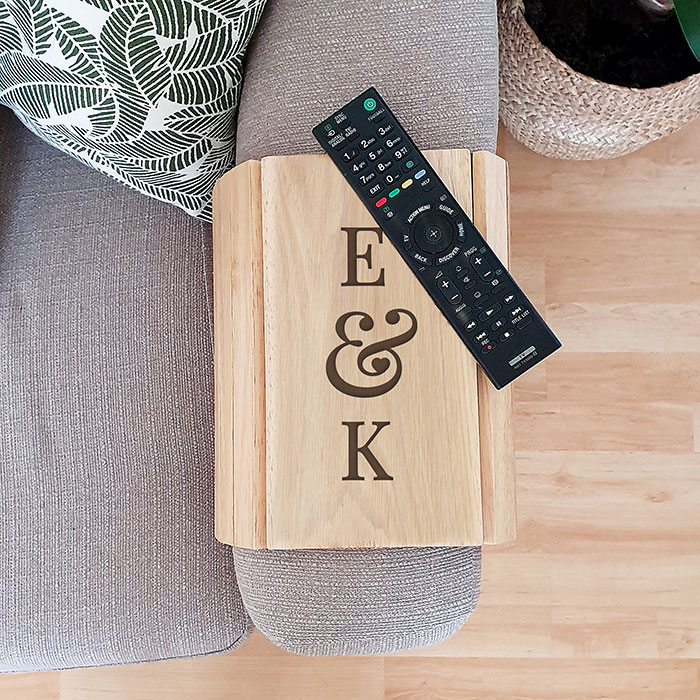 Personalised Wooden Sofa Tray - Initials