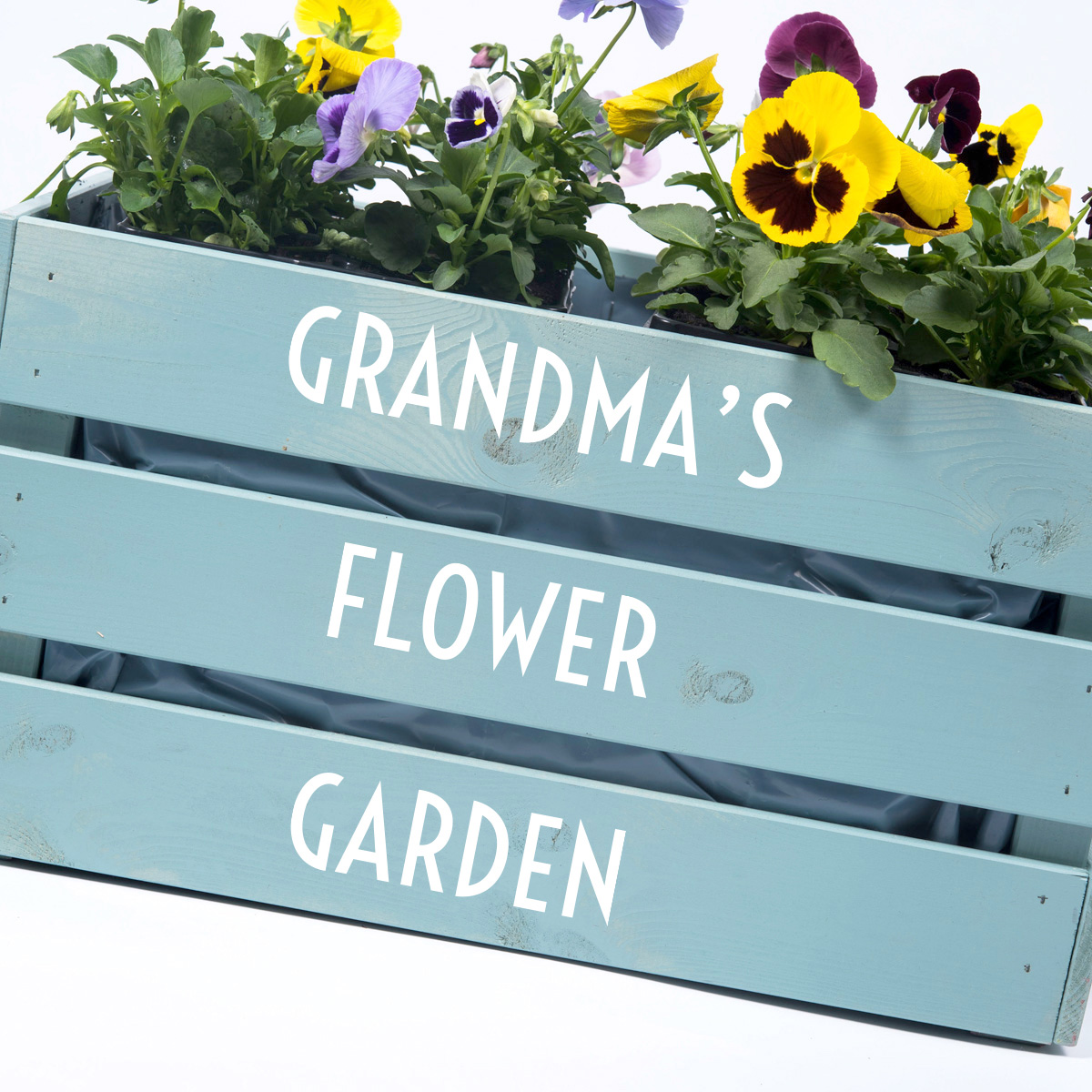 Personalised Large Wooden Crate - Any Message Planter