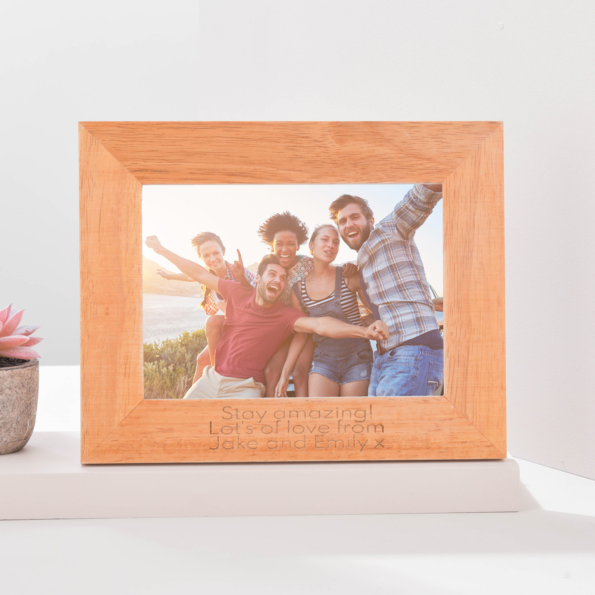 Engraved Wooden Photo Frame -  Message