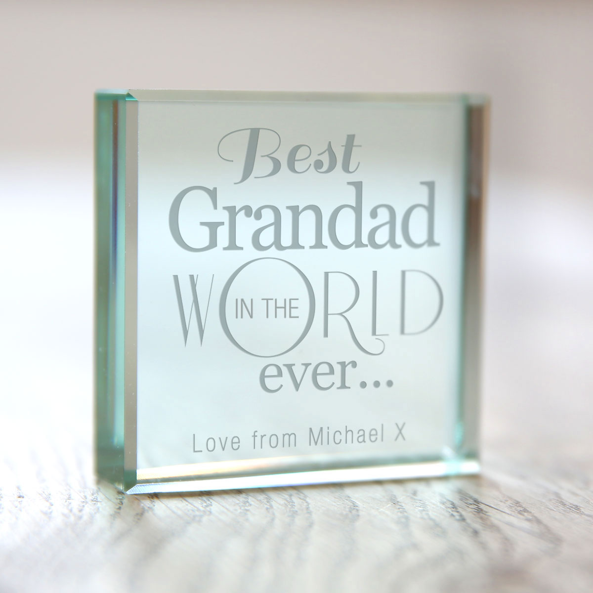 Personalised Glass Token - Best Grandad In The World Ever