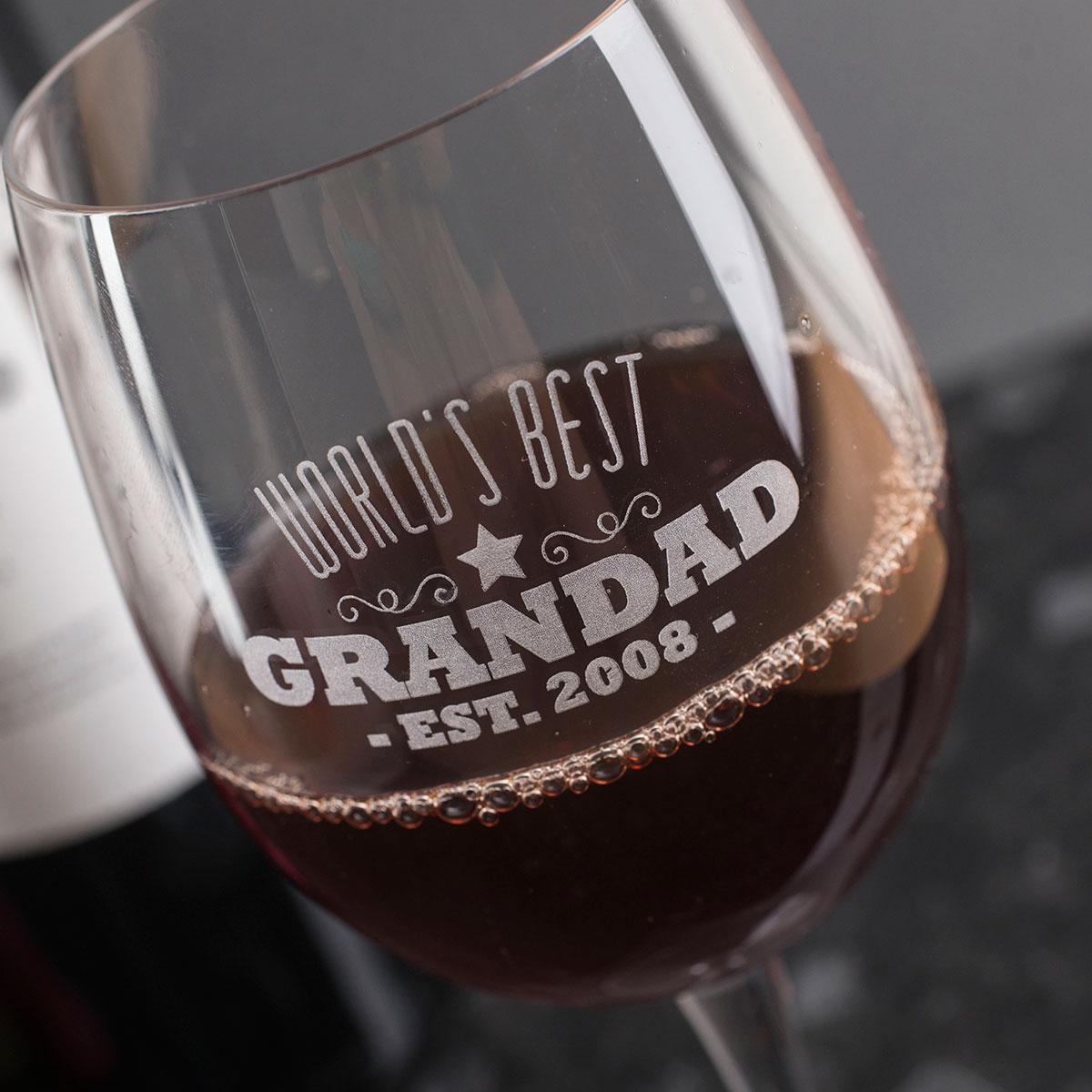 Personalised Wine Glass - World's Best Grandad Est.