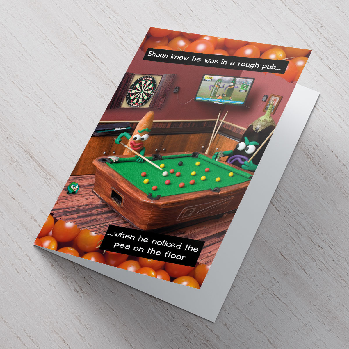 Personalised Violent Veg Card - Pea On The Floor