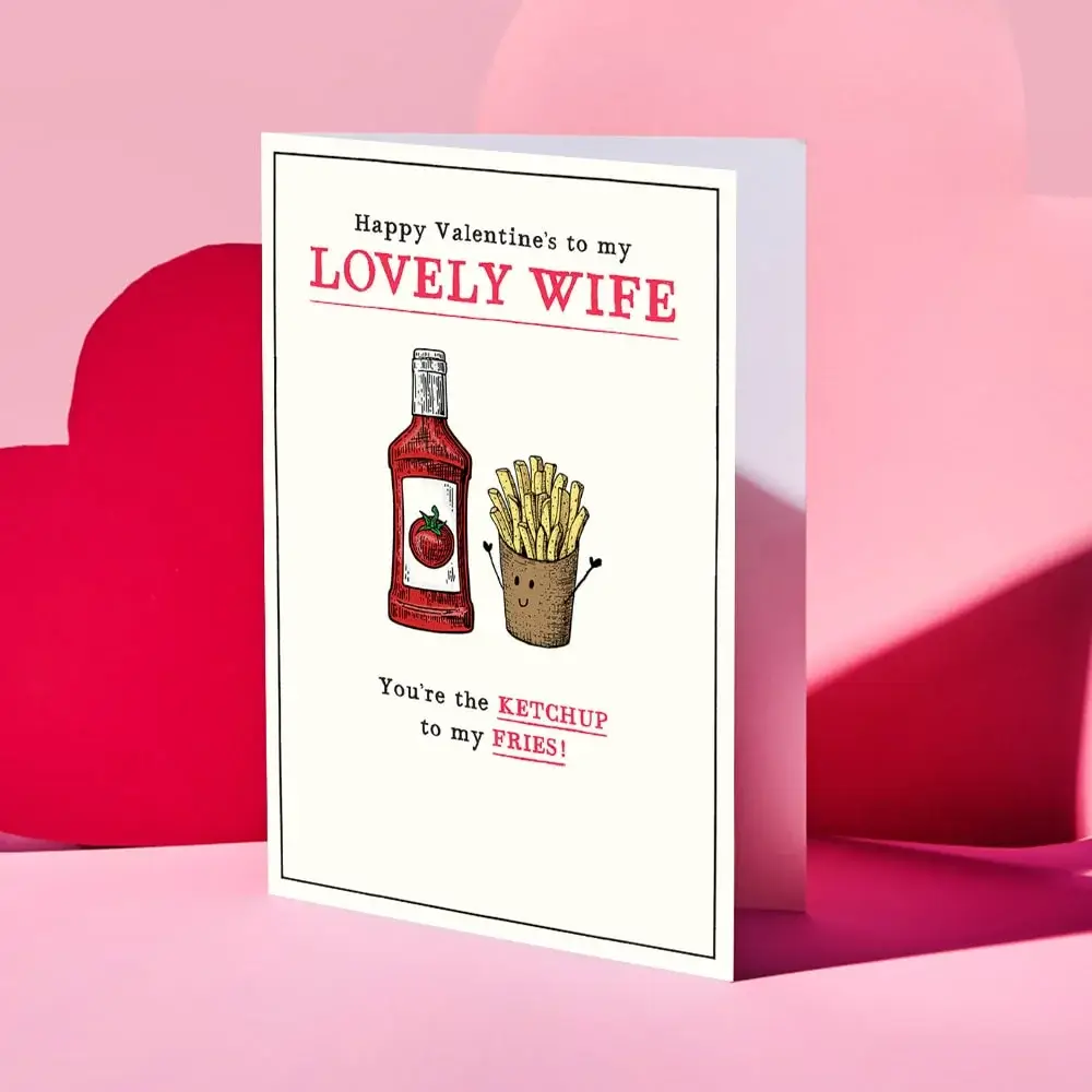 Valentine’s Day card featuring a collage of four romantic couple photos outdoors, decorated with red and gold hearts and the text “Your message here” and “Happy Valentine’s Day” in elegant script