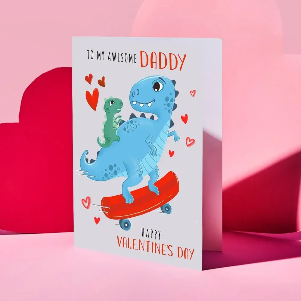 Valentine’s Day card featuring a collage of four romantic couple photos outdoors, decorated with red and gold hearts and the text “Your message here” and “Happy Valentine’s Day” in elegant script